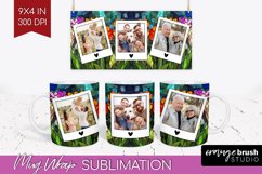 Stained Glass Photo Mug Wrap PNG - Flowers Picture Frame Mug Product Image 1