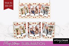 Valentines Day Photo Mug Wrap PNG - Heart Picture Frame Mug Product Image 1