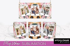 Add Your Photo Mug Wrap -Floral Mug Sublimation Design Product Image 1
