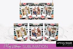Add Your Photo Mug Wrap -Floral Mug Sublimation Design Product Image 1