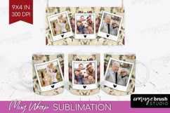 Floral Photo Mug Wrap PNG - Peony Flower Picture Frame Mug Product Image 1