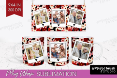 Retro Flowers Photo Mug Wrap PNG - Floral Picture Frame Mug Product Image 1
