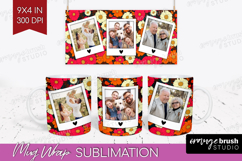 Retro Flowers Photo Mug Wrap PNG - Floral Picture Frame Mug Product Image 1