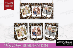 Retro Flowers Photo Mug Wrap PNG - Floral Picture Frame Mug Product Image 1