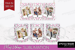 Retro Flowers Photo Mug Wrap PNG - Floral Picture Frame Mug Product Image 1