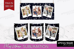 Retro Flowers Photo Mug Wrap PNG - Floral Picture Frame Mug Product Image 1