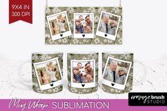 Flowers Photo Mug Wrap PNG - Vintage Floral Picture Frame Product Image 1