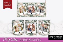Flowers Photo Mug Wrap PNG - Vintage Floral Picture Frame Product Image 1