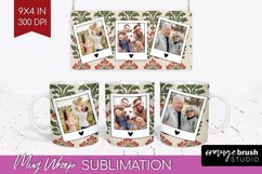 Flowers Photo Mug Wrap PNG - Vintage Floral Picture Frame Product Image 1