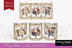 Flowers Photo Mug Wrap PNG - Vintage Floral Picture Frame Product Image 1