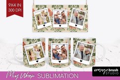 Flowers Photo Mug Wrap PNG - Vintage Floral Picture Frame Product Image 1
