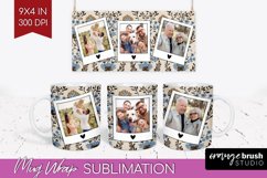 Flowers Photo Mug Wrap PNG - Vintage Floral Picture Frame Product Image 1