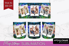 Stained Glass Photo Mug Wrap PNG - Flowers Picture Frame Mug Product Image 1