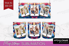 Stained Glass Photo Mug Wrap PNG - Flowers Picture Frame Mug Product Image 1