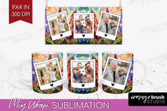 Stained Glass Photo Mug Wrap PNG - Flowers Picture Frame Mug Product Image 1