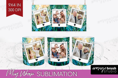 Stained Glass Photo Mug Wrap PNG - Flowers Picture Frame Mug Product Image 1