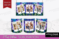 Stained Glass Photo Mug Wrap PNG - Flowers Picture Frame Mug Product Image 1