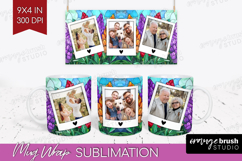 Stained Glass Photo Mug Wrap PNG - Flowers Picture Frame Mug Product Image 1