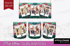 Stained Glass Photo Mug Wrap PNG - Flowers Picture Frame Mug Product Image 1