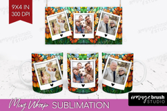 Stained Glass Photo Mug Wrap PNG - Flowers Picture Frame Mug Product Image 1