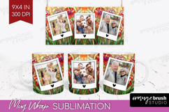 Stained Glass Photo Mug Wrap PNG - Flowers Picture Frame Mug Product Image 1