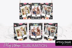 Add Your Photo Mug Wrap -Floral Mug Sublimation Design Product Image 1