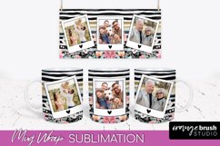 Add Your Photo Mug Wrap -Floral Mug Sublimation Design Product Image 1