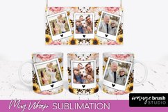 Add Your Photo Mug Wrap -Floral Mug Sublimation Design Product Image 1
