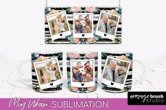 Add Your Photo Mug Wrap -Floral Mug Sublimation Design Product Image 1