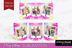 Tie Dye Photo Mug Wrap PNG - Rainbow Picture Frame Mug Product Image 1