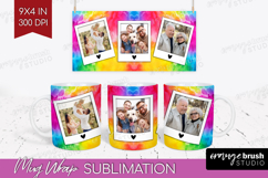 Tie Dye Photo Mug Wrap PNG - Rainbow Picture Frame Mug Product Image 1