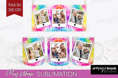 Tie Dye Photo Mug Wrap PNG - Rainbow Picture Frame Mug Product Image 1