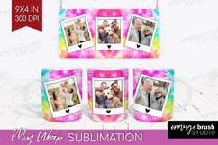 Tie Dye Photo Mug Wrap PNG - Rainbow Picture Frame Mug Product Image 1