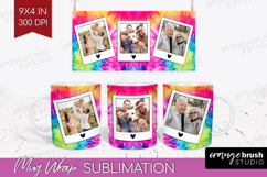 Tie Dye Photo Mug Wrap PNG - Rainbow Picture Frame Mug Product Image 1