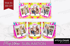 Tie Dye Photo Mug Wrap PNG - Rainbow Picture Frame Mug Product Image 1