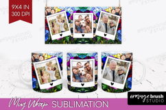 Stained Glass Photo Mug Wrap PNG - Flowers Picture Frame Mug Product Image 1