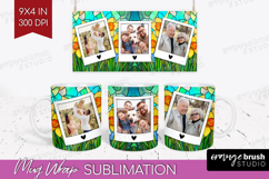 Stained Glass Photo Mug Wrap PNG - Flowers Picture Frame Mug Product Image 1