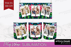 Stained Glass Photo Mug Wrap PNG - Flowers Picture Frame Mug Product Image 1