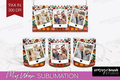 Folk Flowers Photo Mug Wrap PNG - Floral Picture Frame Mug Product Image 1