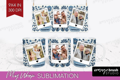 Folk Flowers Photo Mug Wrap PNG - Floral Picture Frame Mug Product Image 1
