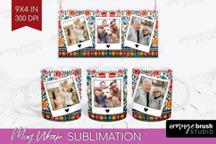 Folk Flowers Photo Mug Wrap PNG - Floral Picture Frame Mug Product Image 1