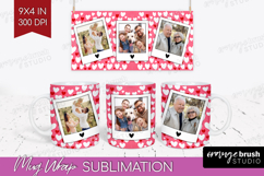 Heart Pattern Photo Mug Wrap PNG - Valentines Day Picture Product Image 1