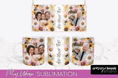 Add Your Photo Mug Wrap -Floral Mug Sublimation Design Product Image 1