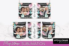 Add Your Photo Mug Wrap -Floral Mug Sublimation Design Product Image 1