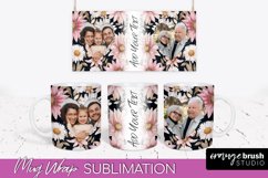 Add Your Photo Mug Wrap -Floral Mug Sublimation Design Product Image 1