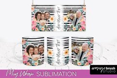 Add Your Photo Mug Wrap -Floral Mug Sublimation Design Product Image 1