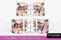 Add Your Photo Mug Wrap -Floral Mug Sublimation Design Product Image 1