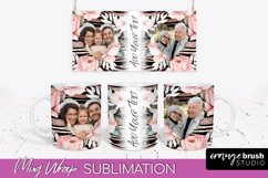 Add Your Photo Mug Wrap -Floral Mug Sublimation Design Product Image 1