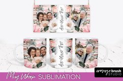 Add Your Photo Mug Wrap -Floral Mug Sublimation Design Product Image 1