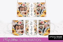 Add Your Photo Mug Wrap -Floral Mug Sublimation Design Product Image 1